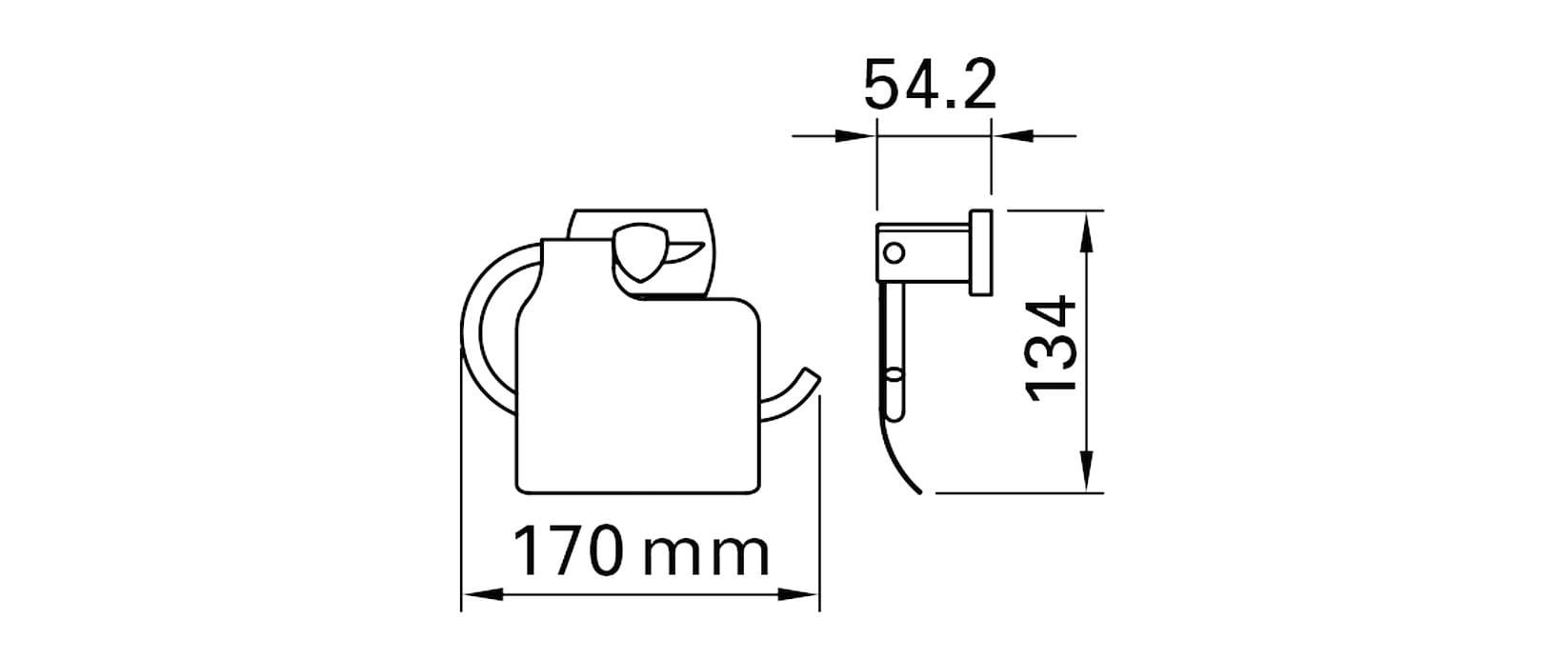 Biasca Toilettenpapierhalter – Metall matt, schwarz, wandmontiert, zum Bohren