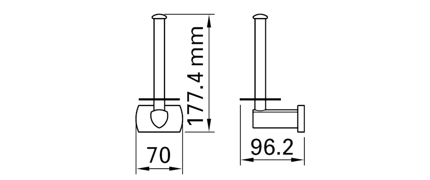 Diaqua Ersatzrollenhalter – Chrom, wandmontiert, zum Bohren