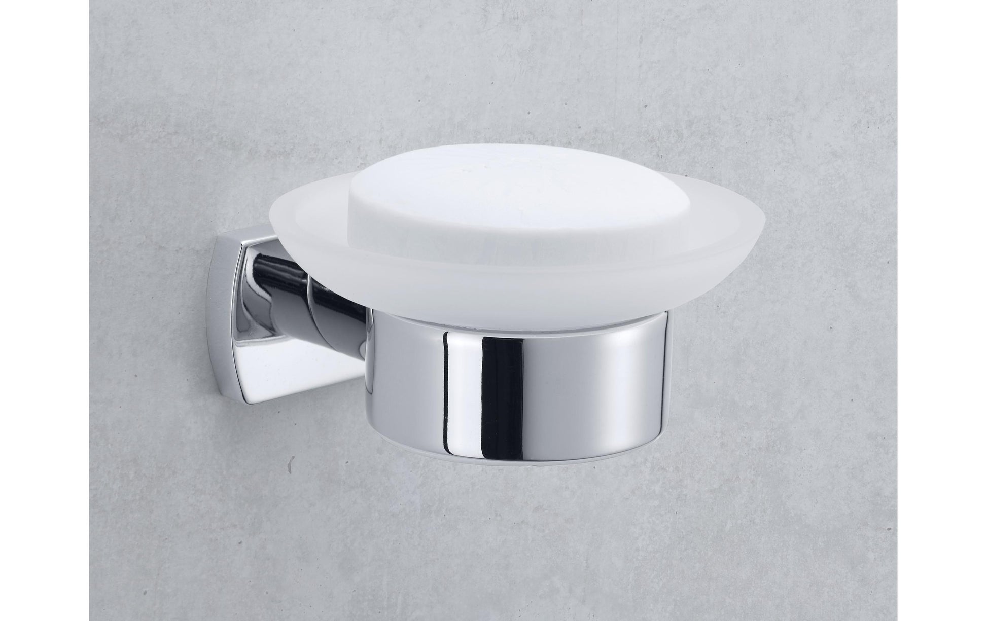 Diaqua BIASCA Seifenhalter (Wand) – Chrom/Glas, Wandmontiert, 12,5×10,9×5,4 cm