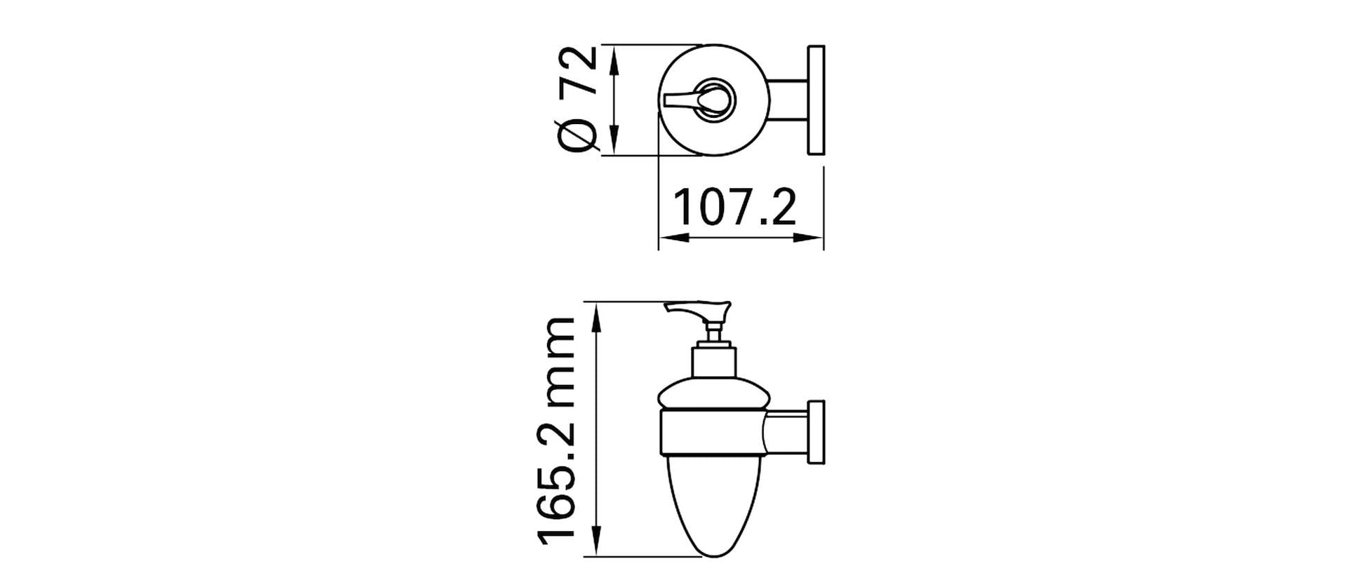 Diaqua BIASCA Manueller Seifenspender – Wandmontage – 300 ml, chrom, Glas