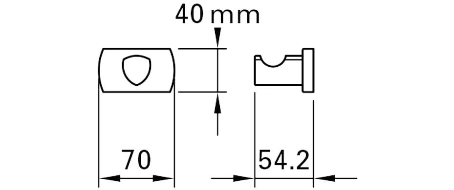 Diaqua Haken – Chrom, zum Schrauben, 5,4×7×4 cm