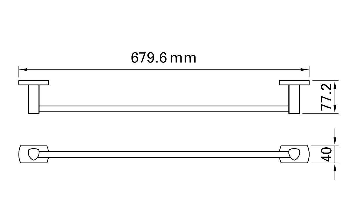Biasca Badetuchstange – Metall, zum Schrauben, Schwarz