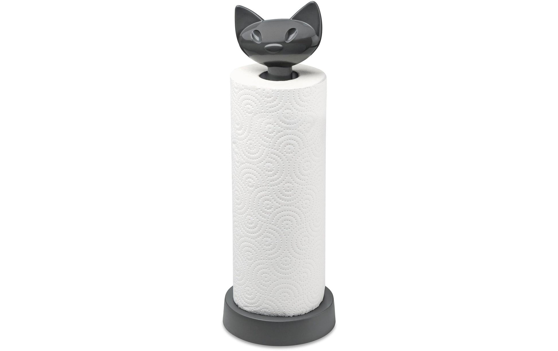 Koziol – Küchenrollenhalter, Biokunststoff, Ø 12,8 × 36,9 cm, Grau, für Rollen bis 26 cm