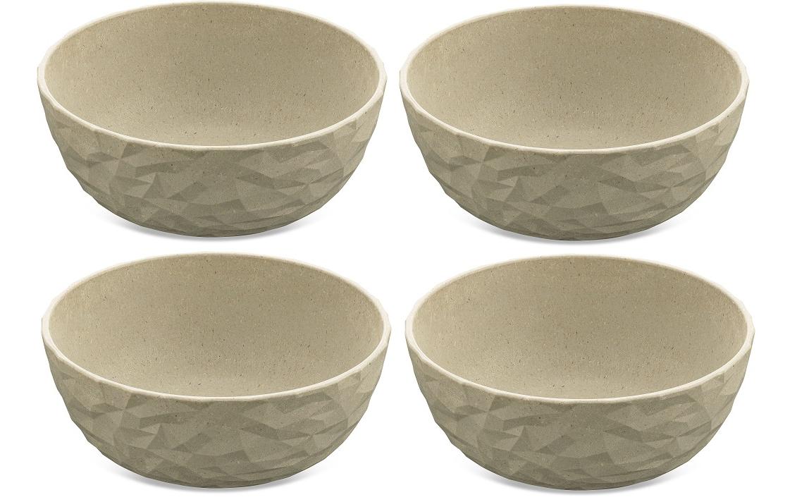 Koziol Schale CLUB – 4er Set, 700 ml, Ø 16,2 cm, Kunststoff (biozirkulär), Sand, spülmaschinenfest, BPA-frei