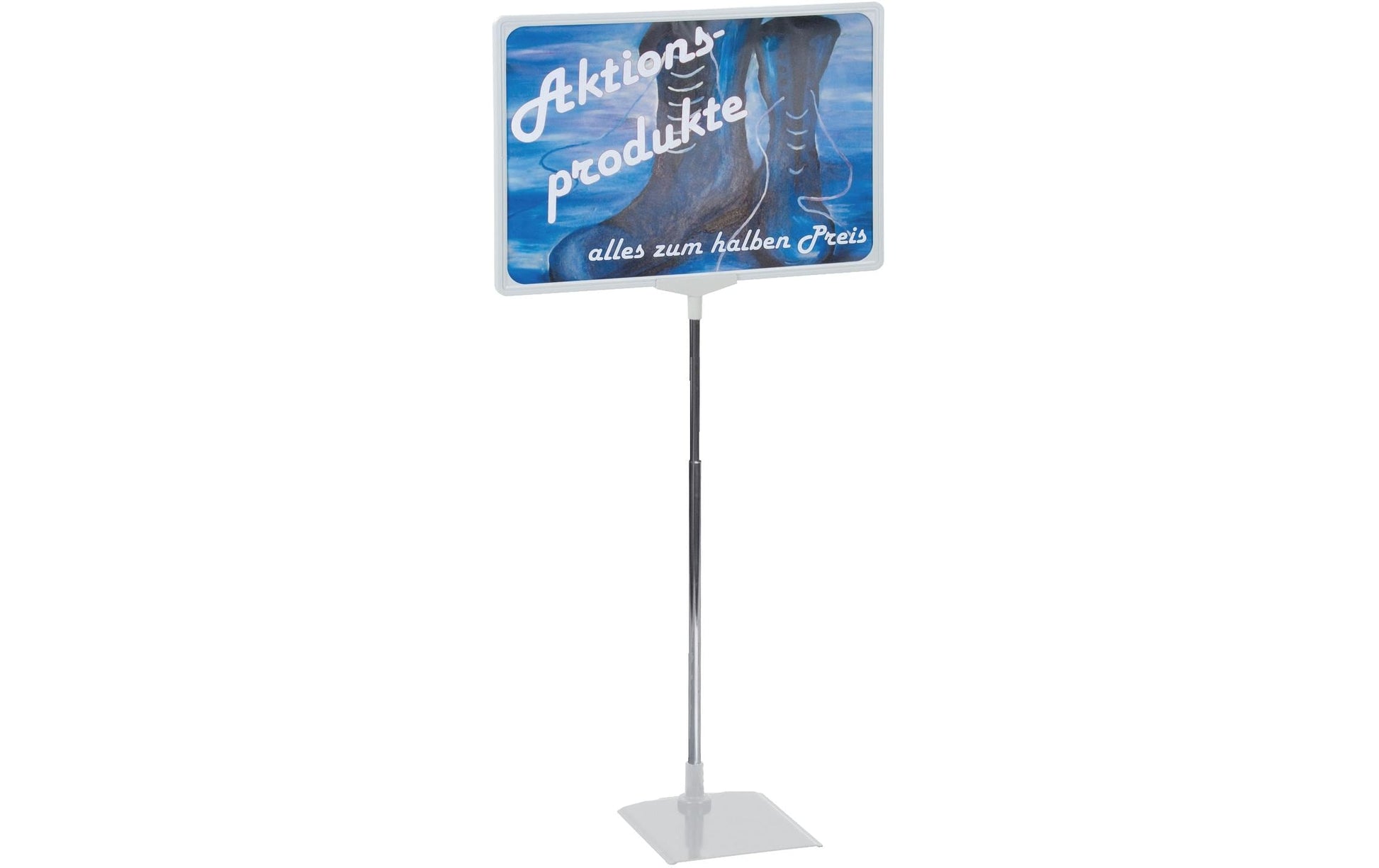 Franken Schilderhalter – für A4 – quer – höhenverstellbar – grau – Metall/Kunststoff