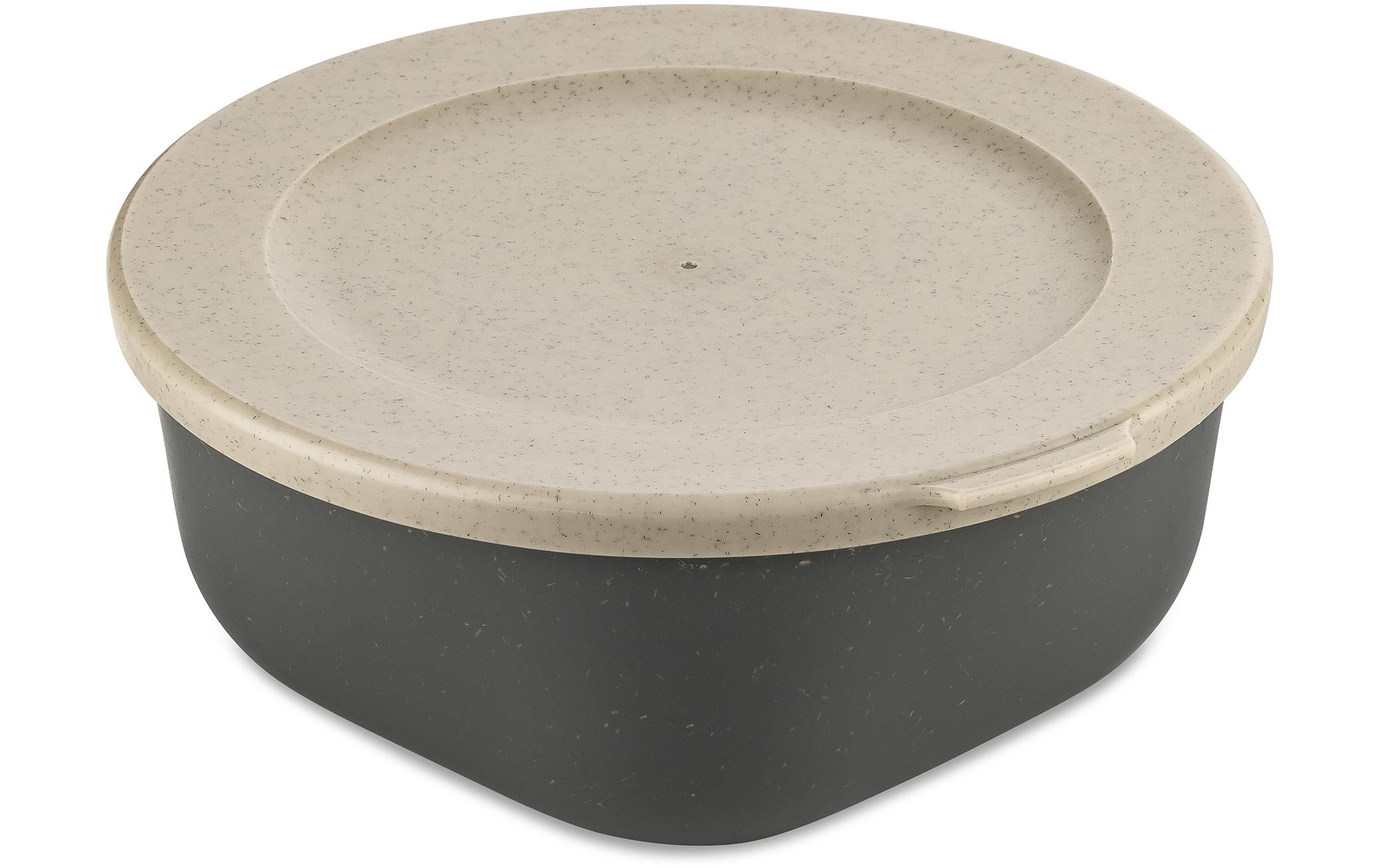 Koziol Connect – Vorratsdose 700 ml, Ø 16,2 × 6,5 cm, Biokunststoff (bio-zirkulär), BPA-frei, grau
