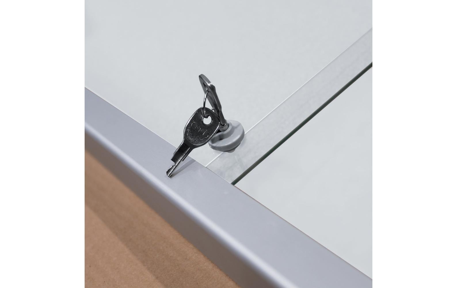 Franken Schaukasten SK6115 – Aluminium, ESG-Glas, abschliessbar, Innenbereich, 117,5 × 99 × 4,6 cm