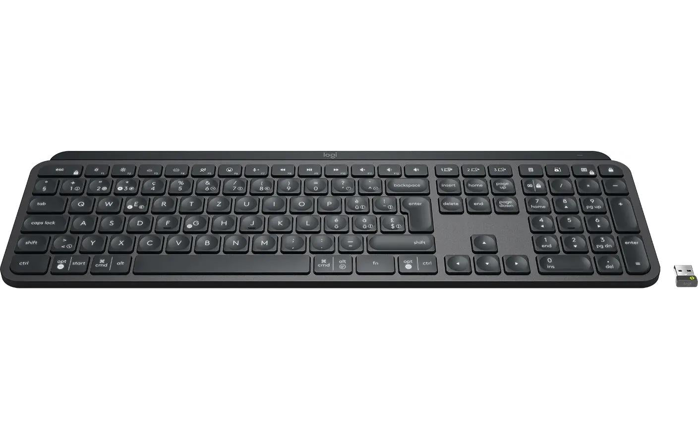 Logitech Kabellose Tastatur (Bluetooth/2,4 GHz), beleuchtet – für Windows, macOS & Android