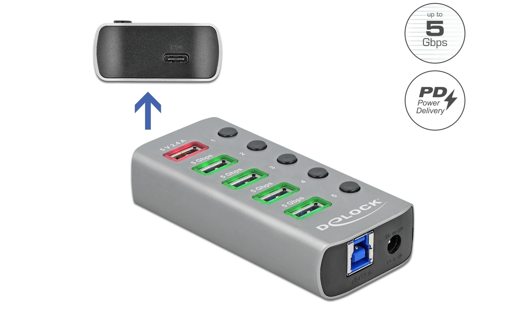 DeLOCK USB-Hub – USB 3.0, 4× USB-A