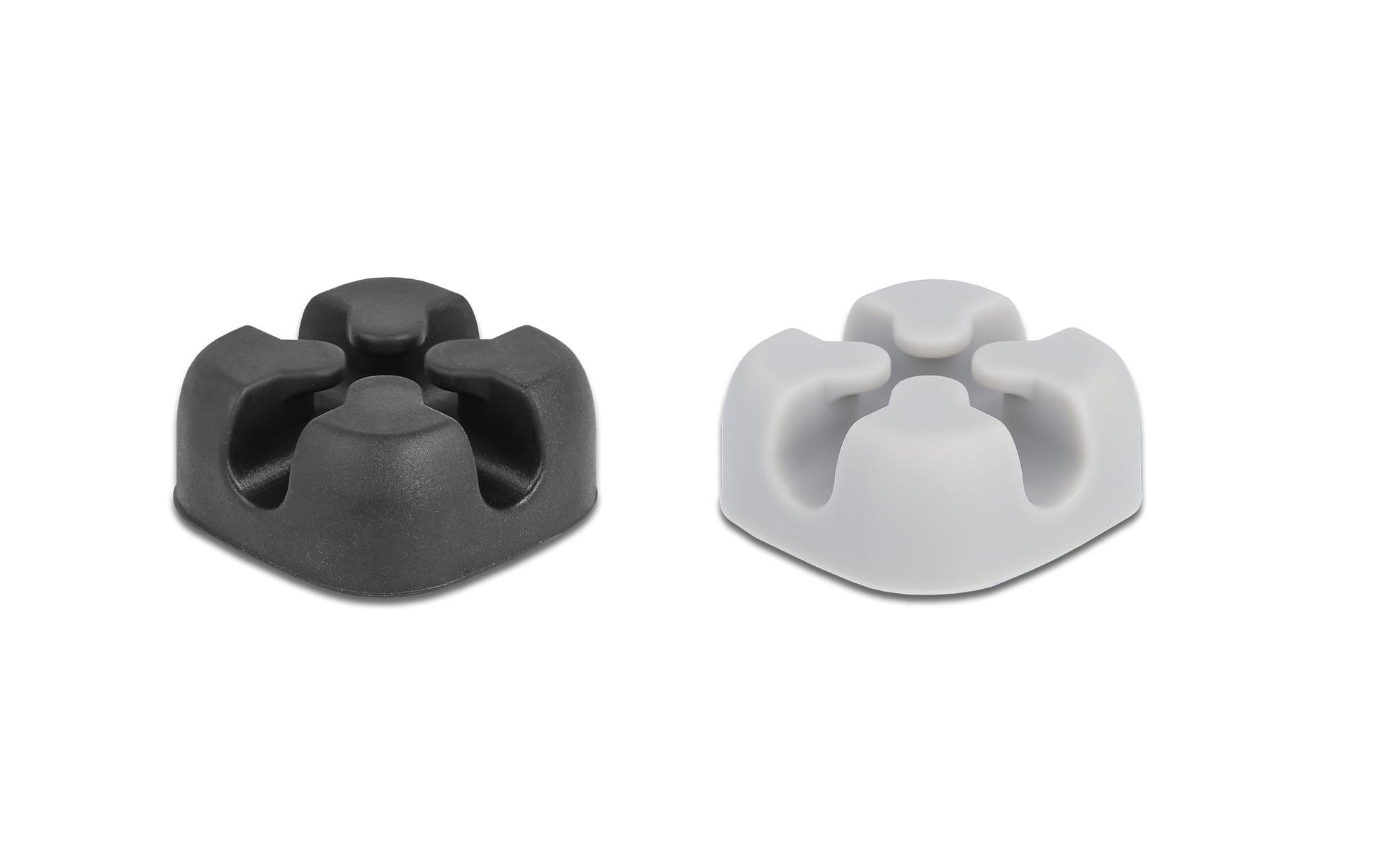DeLOCK Kabelhalter, selbstklebend, Ø bis 5 mm, 4er-Pack – Schwarz/Grau