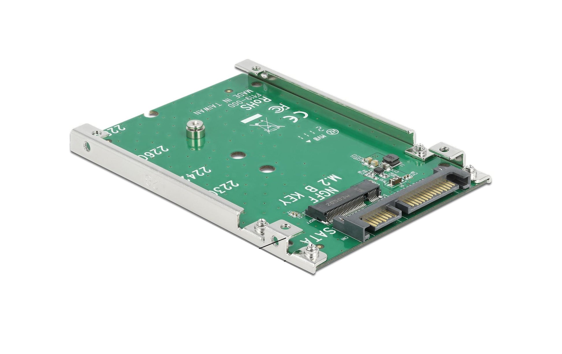 DeLOCK 62544 Adapter M.2 zu SATA – inklusive 2,5" 7 mm Einbaurahmen, M.2 (Key-B) zu SATA mit Strom
