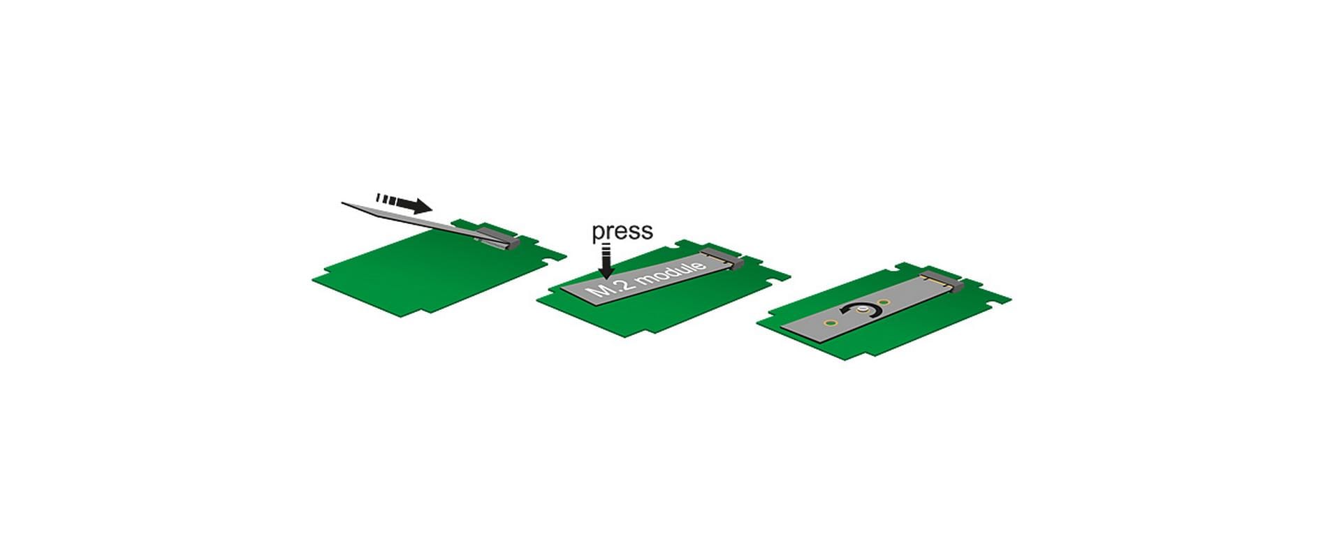 DeLOCK 62544 Adapter M.2 zu SATA – inklusive 2,5" 7 mm Einbaurahmen, M.2 (Key-B) zu SATA mit Strom