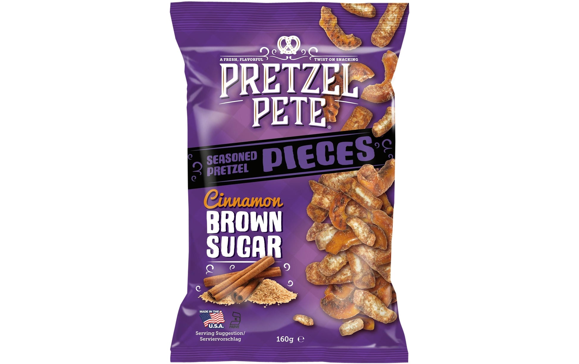 Pretzel Pete Pieces Brezelstücke – Zimt & brauner Zucker – 160 g