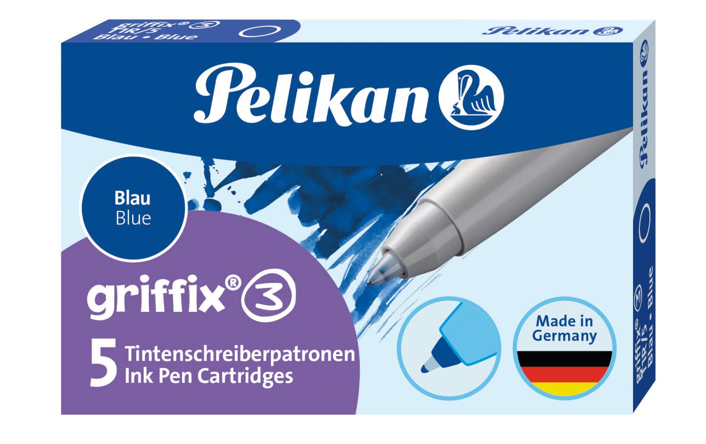 Pelikan Rollerpatronen Griffix – blau, 0,4 mm, 5 Stk.