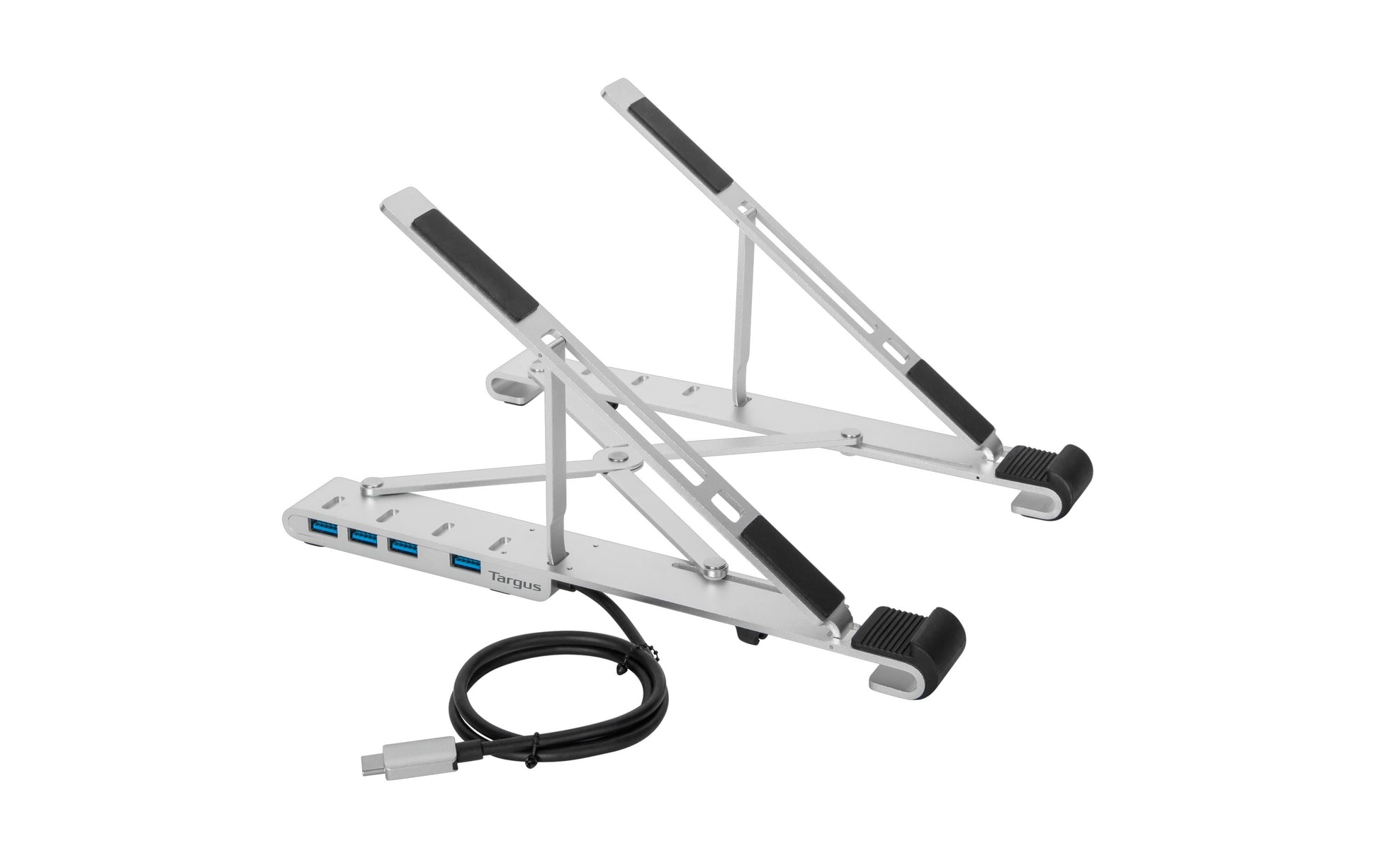 Targus Laptop-Ständer – bis 15,6", mit USB-Hub (4× USB-A, USB-C Host, PD 100 W) – Silber