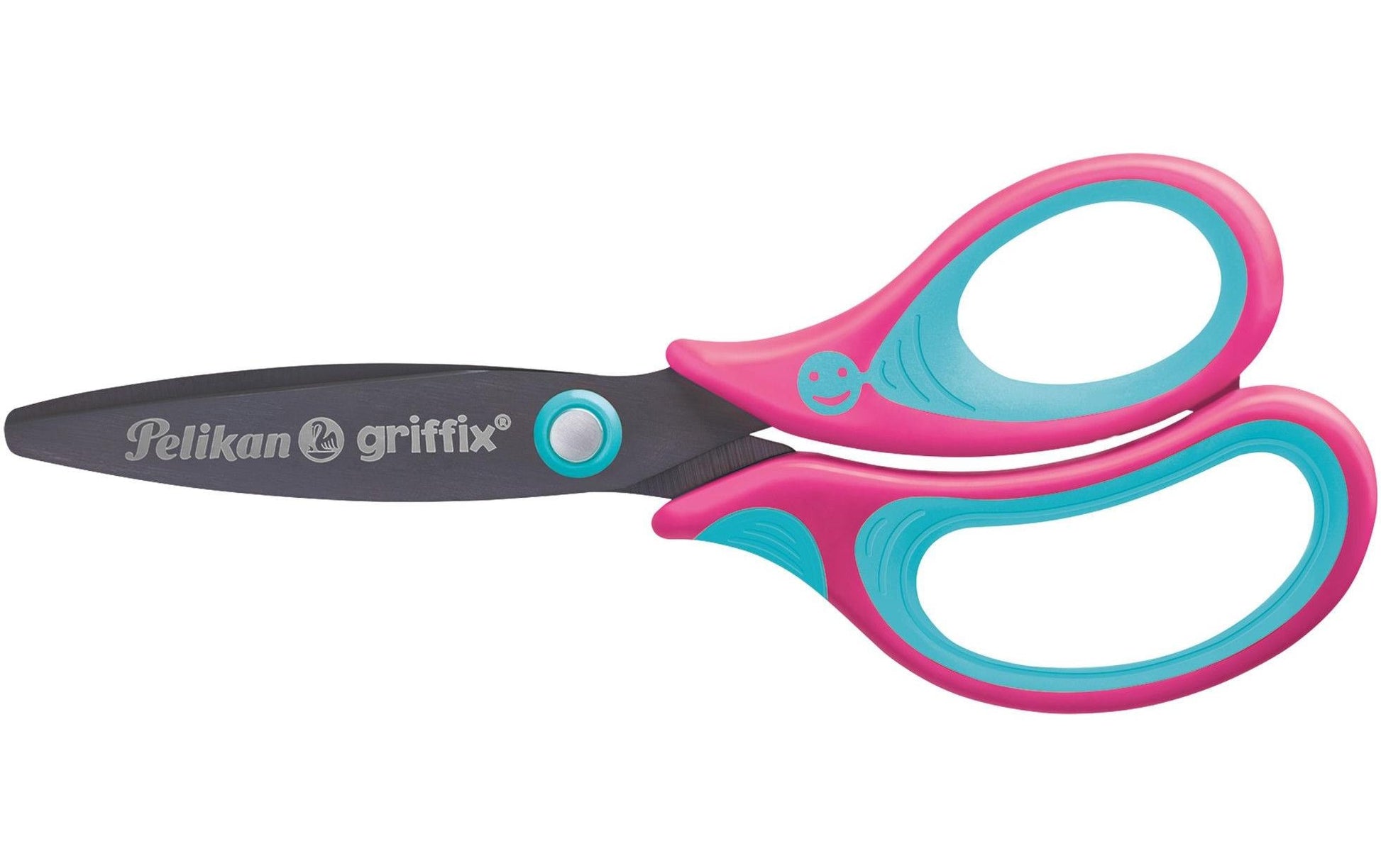 Pelikan Griffix Kinderschere, für Rechtshänder – Metall, Titannitrid-beschichtet, ergonomischer Griff, Pink
