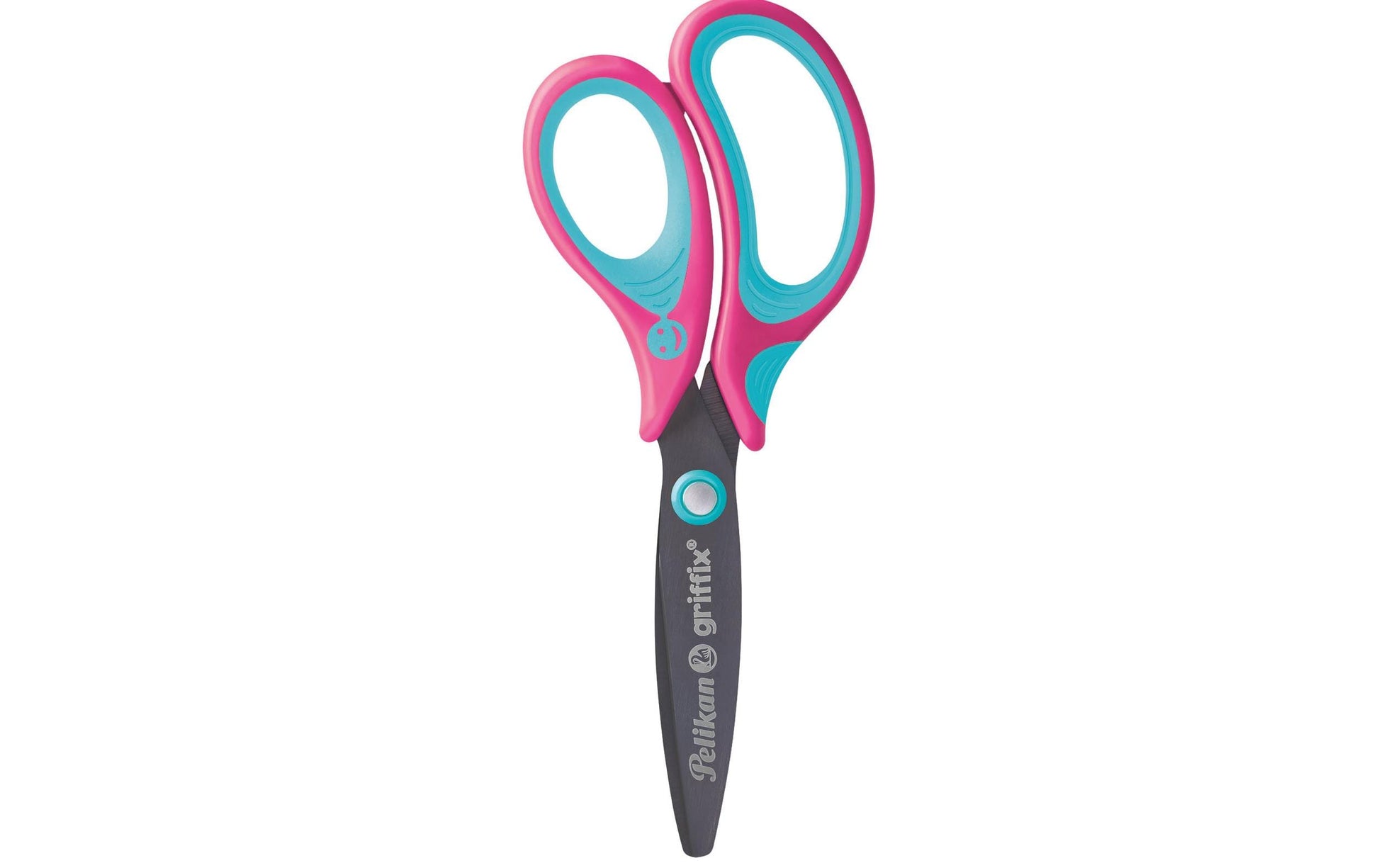 Pelikan Griffix Kinderschere, für Rechtshänder – Metall, Titannitrid-beschichtet, ergonomischer Griff, Pink