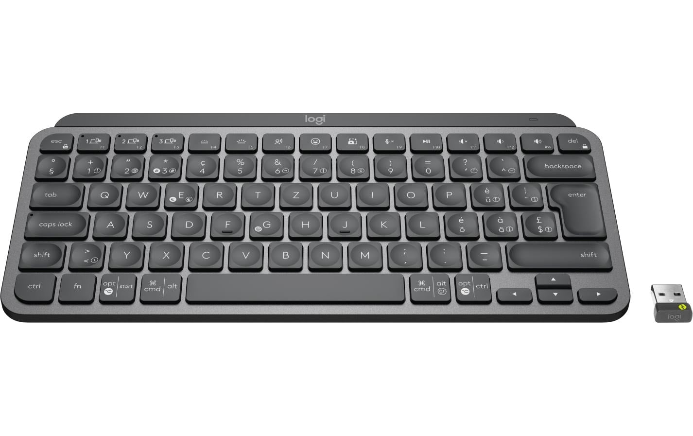 Logitech MX Mini – Tastatur, kabellos (Bluetooth), beleuchtet – für Windows, macOS & Android u. a.