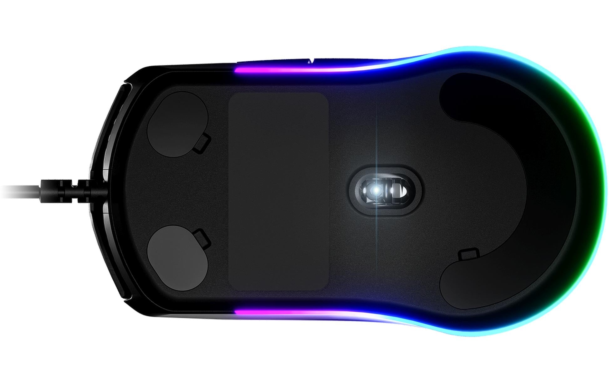 SteelSeries Rival 3 – Gaming-Maus – Kabelgebunden (USB‑A), 8500 DPI, RGB-Beleuchtung, rechts, Schwarz