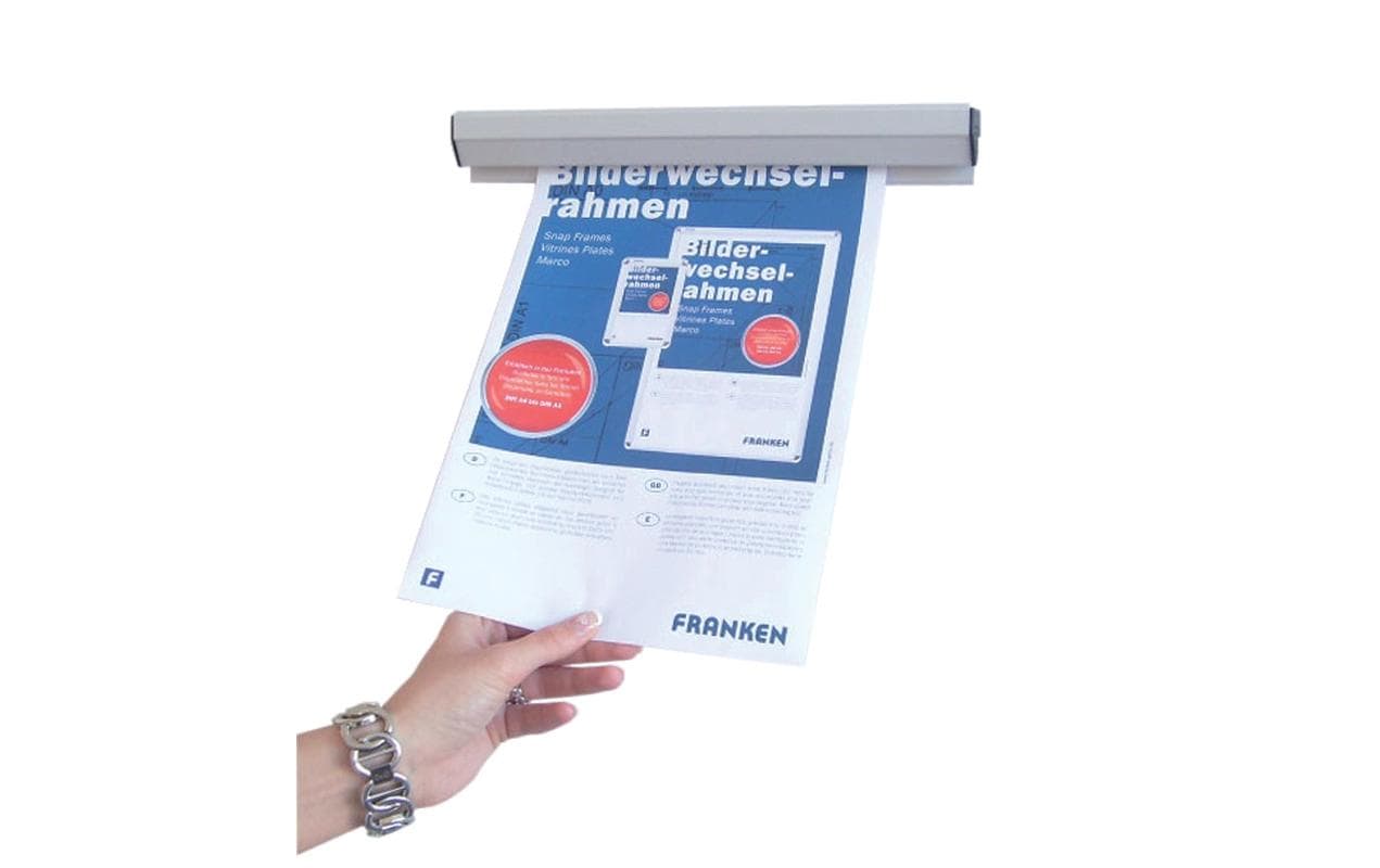 Franken Klemmschiene – selbstklebend – grau – Kunststoff – 1'180×40 mm – 1 Stk.
