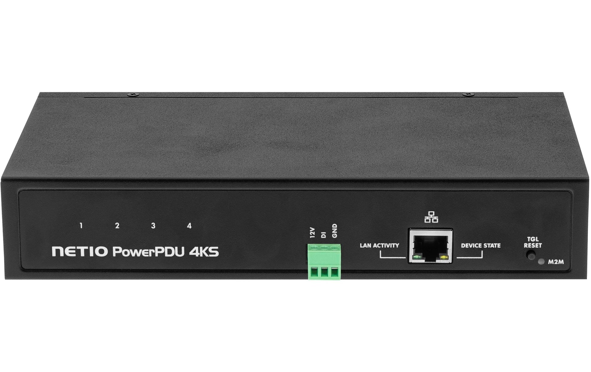 NETIO PowerPDU 4KS CH – IP-Steckdosenleiste, 4× IEC C13, mit Schalter, Meteringfunktion, 1,8 m, Stecker C14