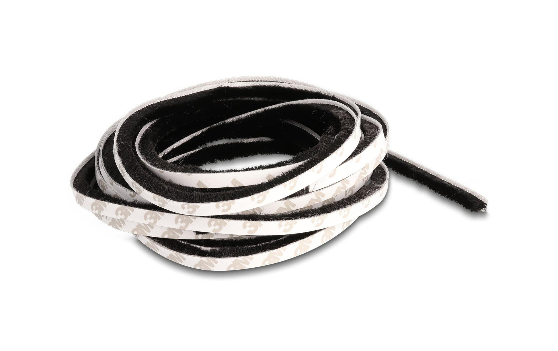DeLOCK Bürstenstreifen – 8 mm × 5 m, Kunststoff, Schwarz, selbstklebend, für Tür, Fenster