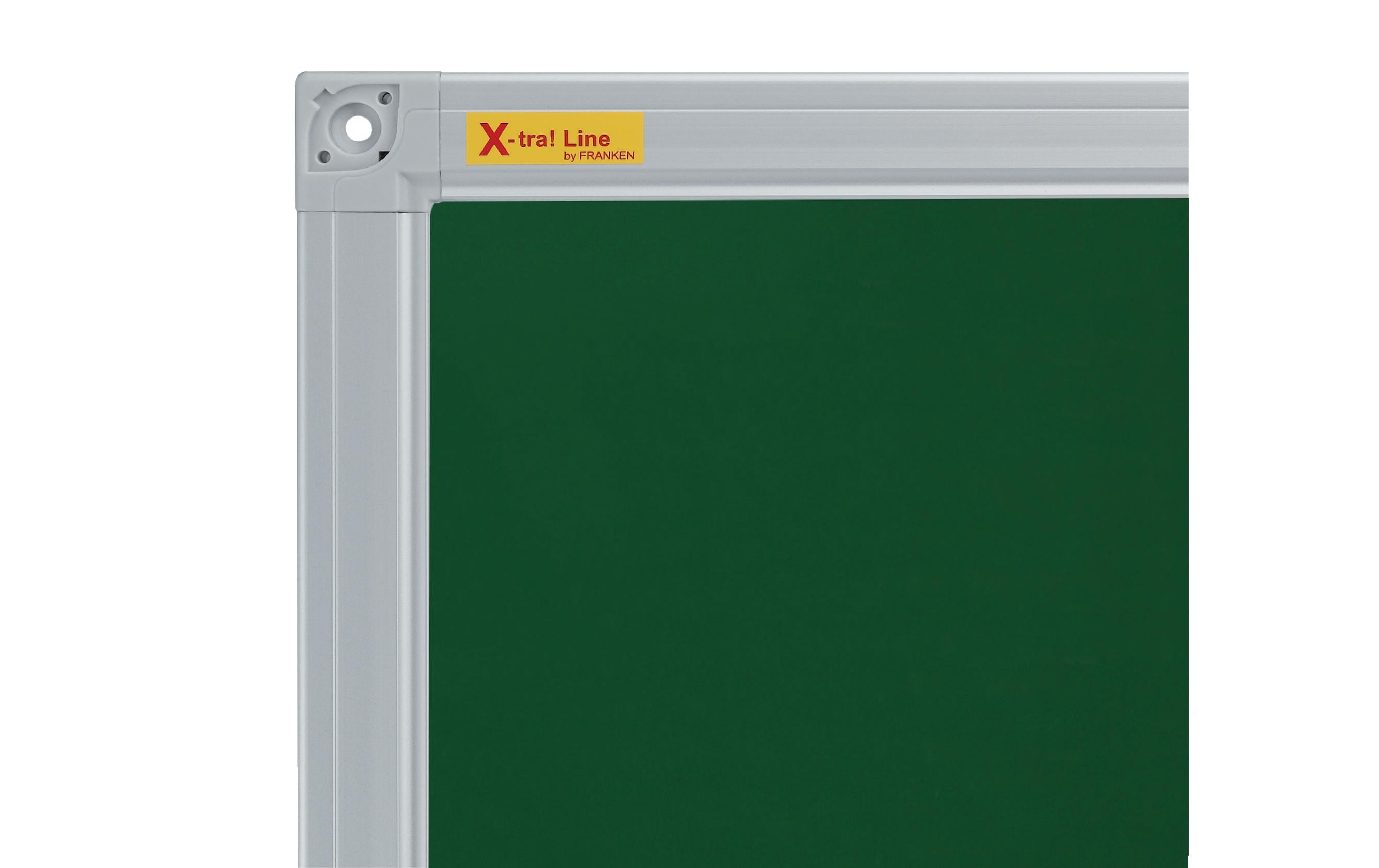 Franken Kreidetafel – 1'200 × 900 mm, quer – lackierter Stahl, Aluminiumrahmen – magnethaftend, für Kreide