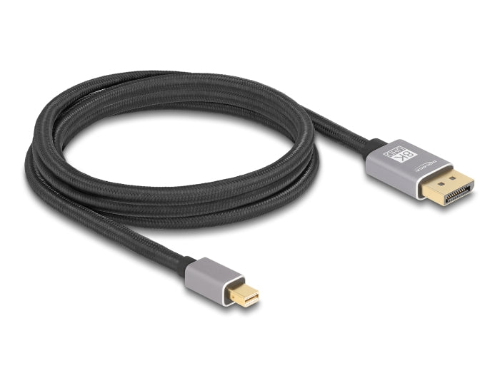DeLOCK Mini-DisplayPort auf DisplayPort Kabel DP 1.4 8K 60 Hz – 2 m – Grau