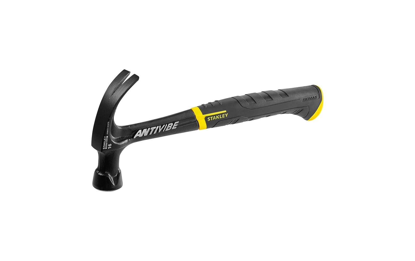 Stanley FatMax Klauenhammer AntiVibe – Kopfgewicht 453 g, Breite 130 mm – Gummigriff