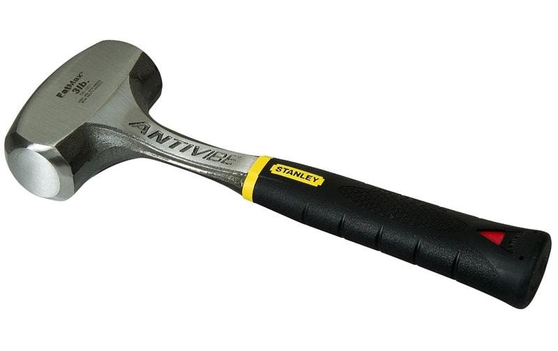 Stanley FatMax AntiVibe Fäustel – Kopfgewicht 1,3 kg, Gummigriff, Schwarz