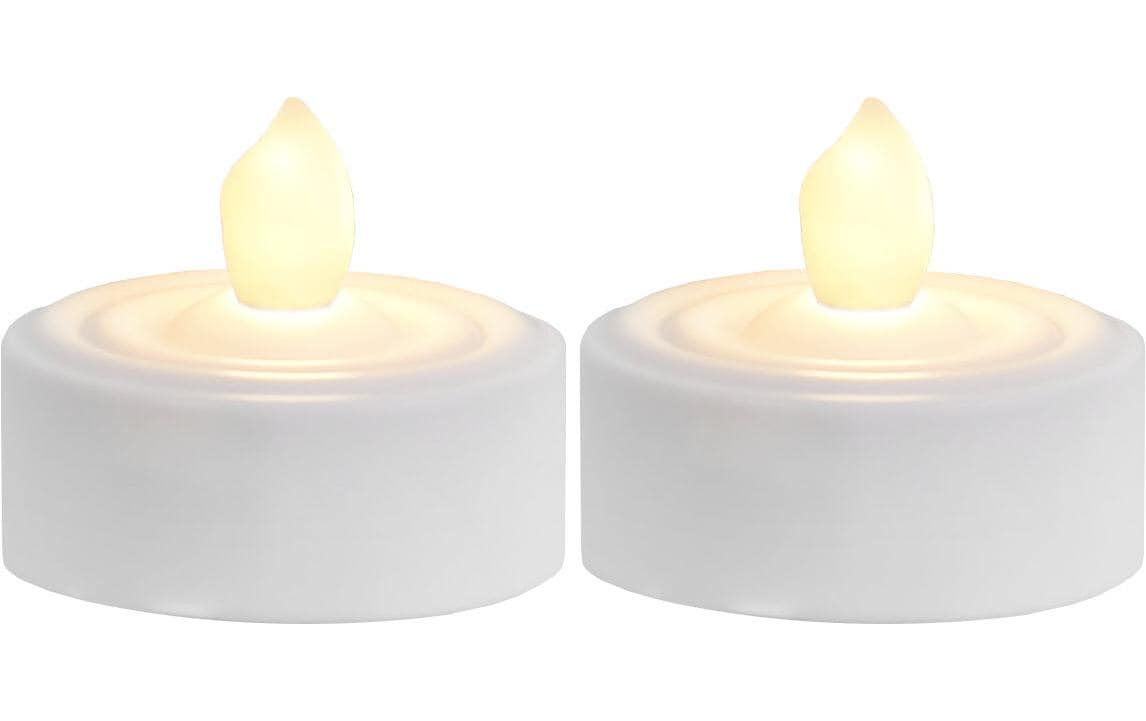Star Trading LED-Teelicht Paulo – 2er Pack, Warmweiss, Timer, Weiss
