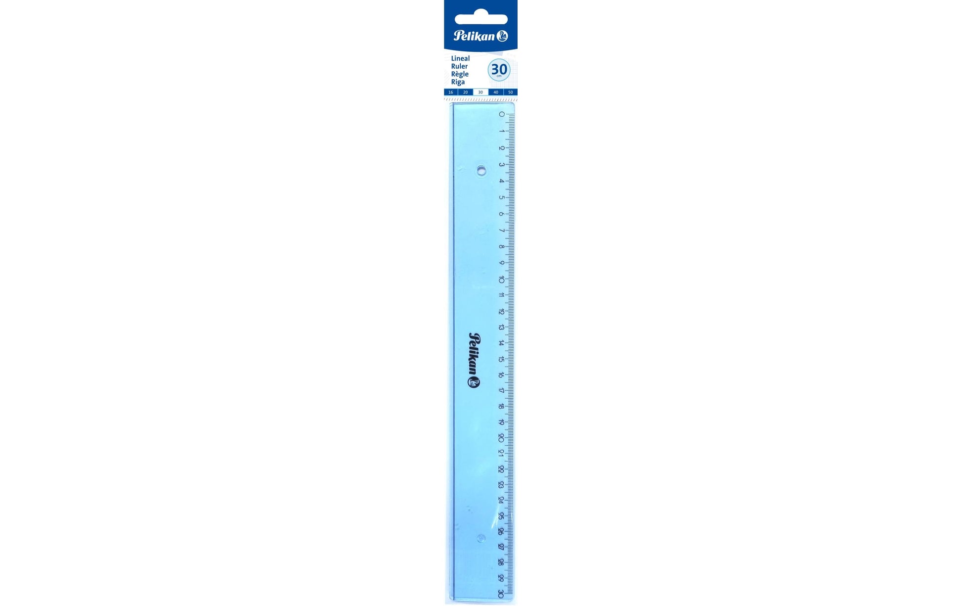 Pelikan Lineal – Acryl – 30 cm – Tuschekante, kratzfest – blau