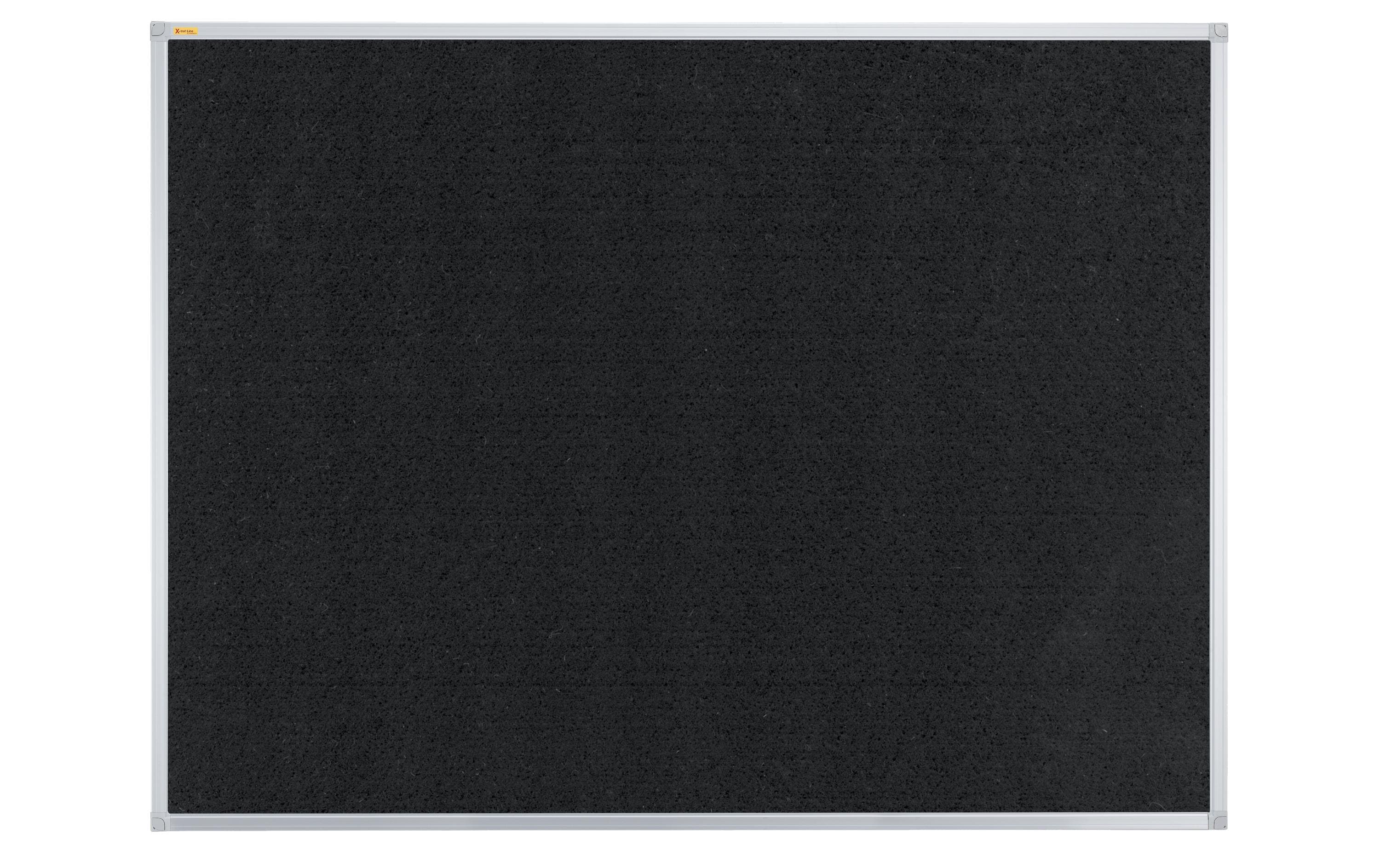 Franken Pinnwand – Filz, Alurahmen – 180 × 90 cm, Schwarz, X-tra Line
