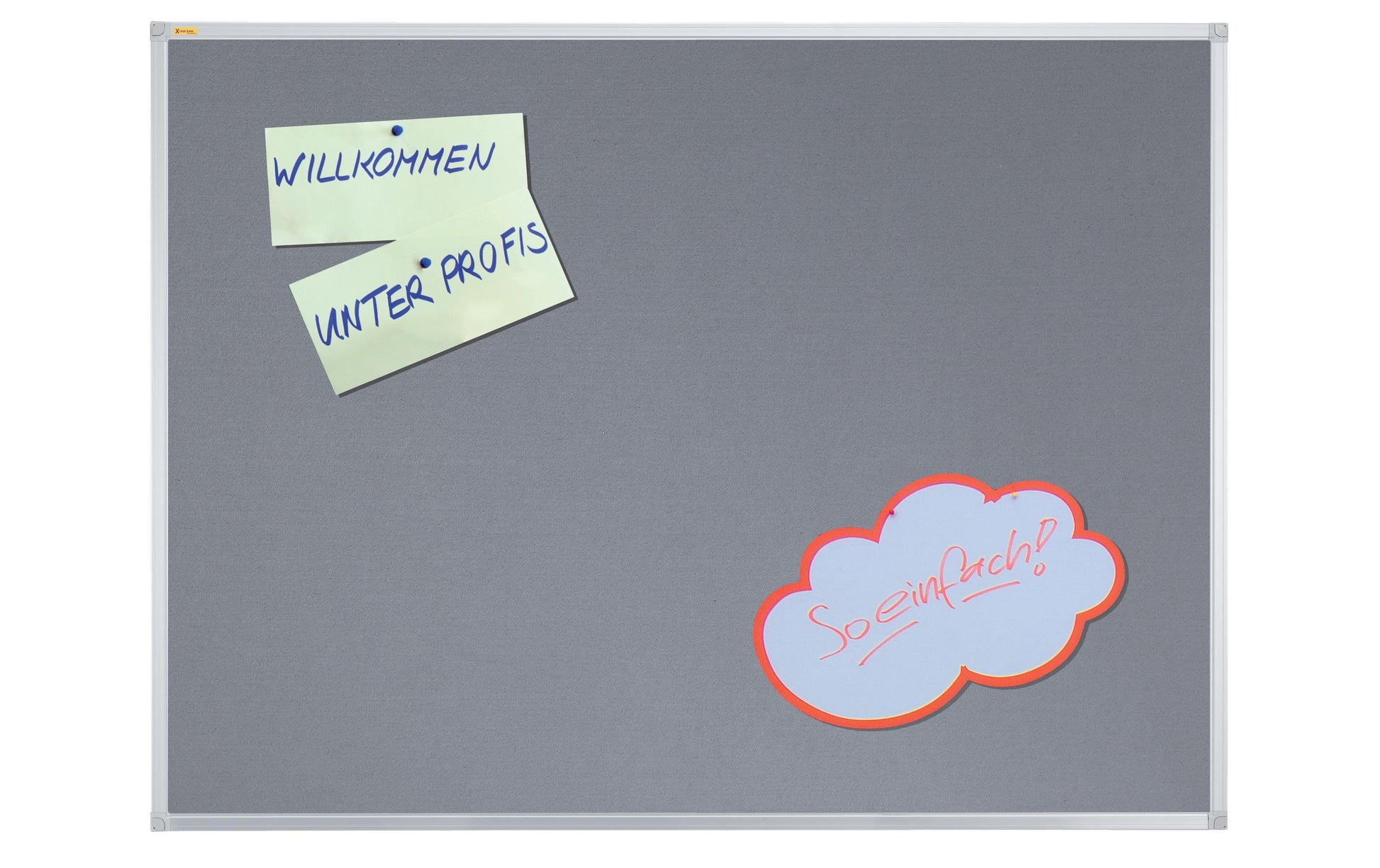 Franken Pinnwand – Filz, Alurahmen – 120 × 90 cm, Grau, X-tra Line
