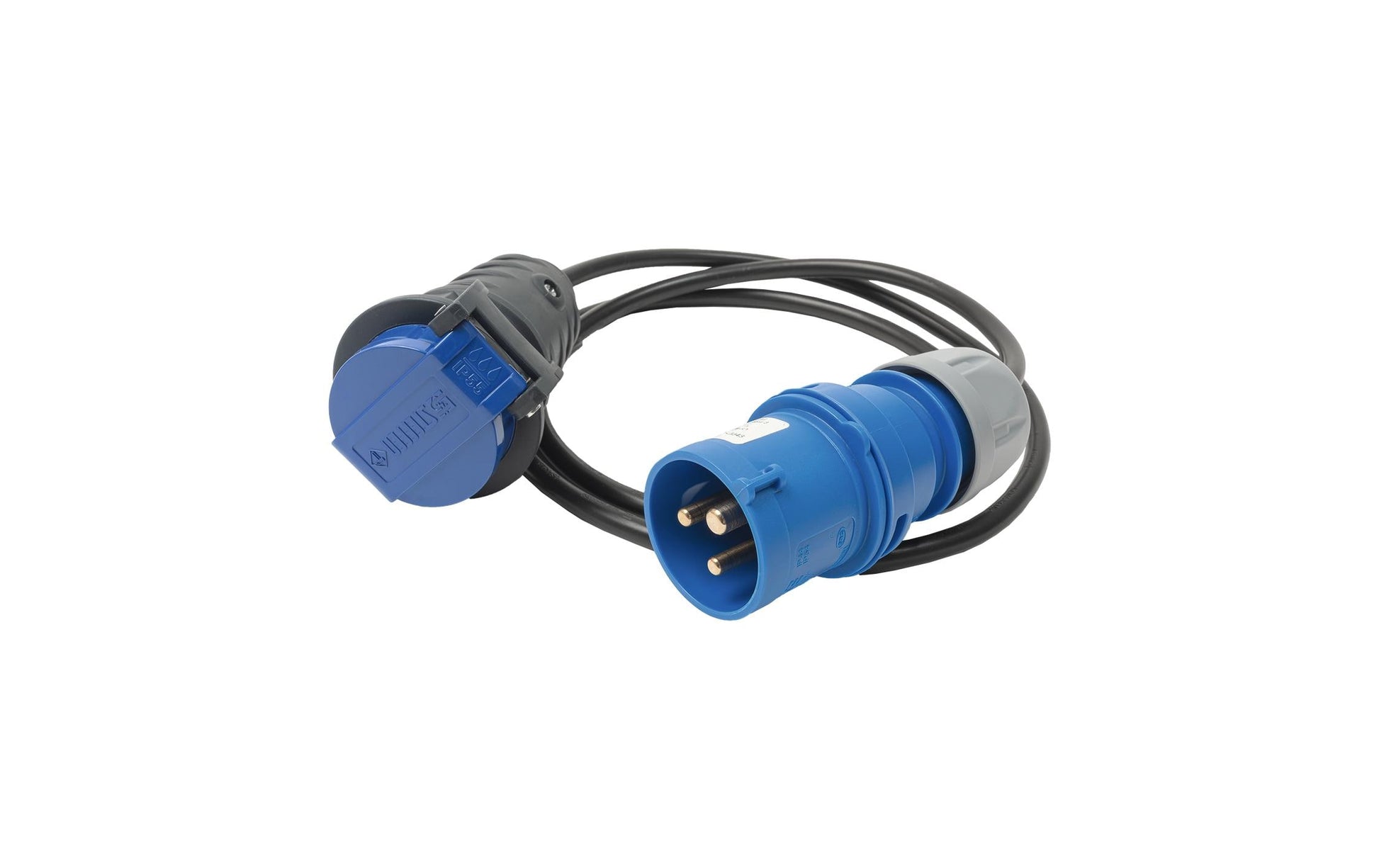 Steffen Verlängerungskabel, CEE 16-3–T23, 1,5 m, IP55, 1,5 mm², Aussenanwendung – Schwarz
