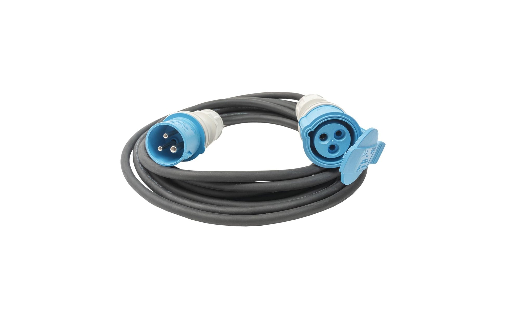 Steffen Verlängerungskabel, CEE 16-3 bis CEE 16-3, 5 m, 1,5 mm², IP44 – Schwarz