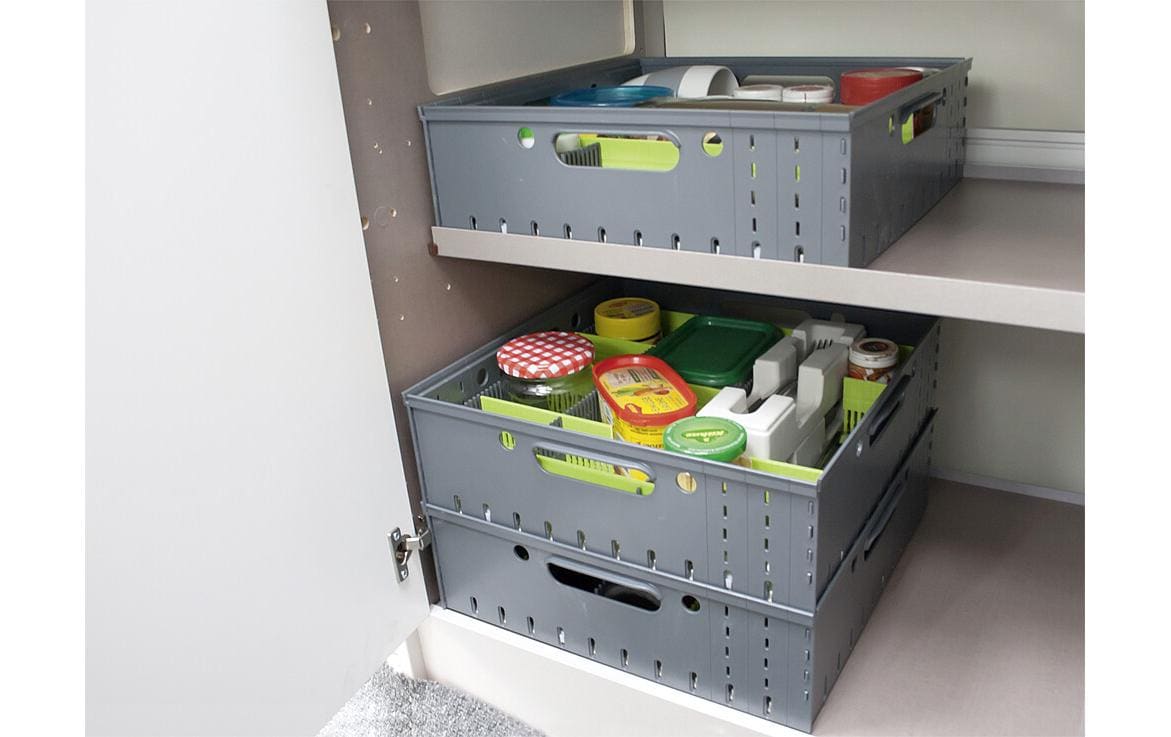 purVario Aufbewahrungsbox – Kunststoff – Anthrazit – 340 × 360 × 340 mm – 3er Set