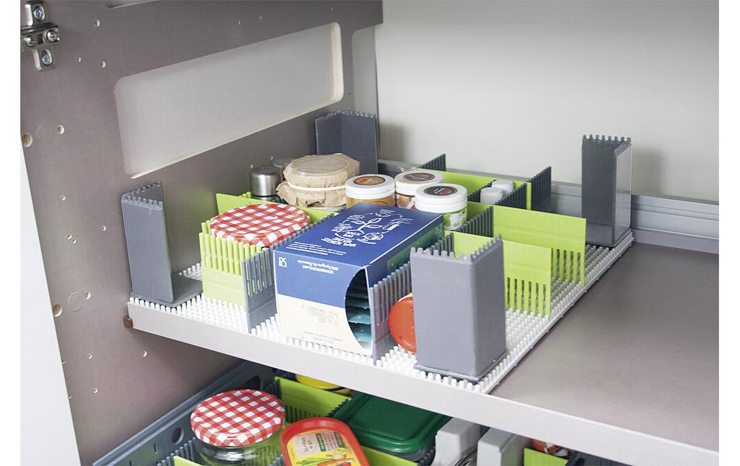 purVario Noppenplatte On-Top Ablageschale – für Organizer – grau – 340 × 15 × 340 mm