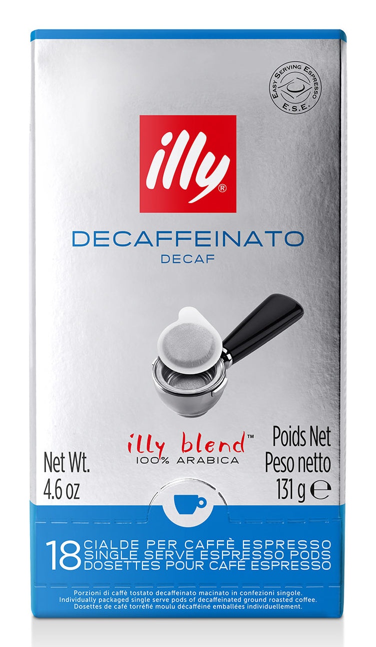 Illy Decaf – Kaffeepads für E.S.E. – Espresso, entkoffeiniert, Intensität 5, 18 Pads