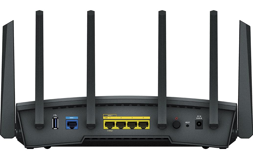 Synology RT6600ax – WLAN-Router – Wi-Fi 6E Tri-Band (2,4/5/5 GHz), 4,8 Gbit/s, 2.5GbE
