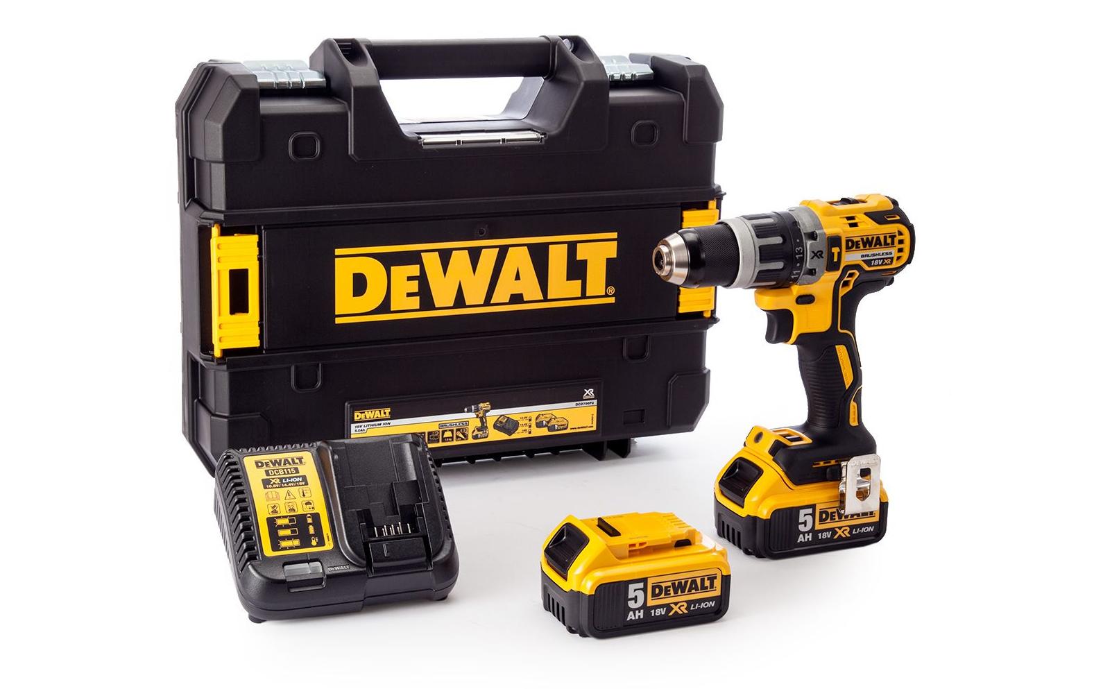 DeWalt Schlagbohrschrauber DCD796P2 – 18 V (XR) – Schnellspannbohrfutter – mit Akku, Ladegerät & Koffer