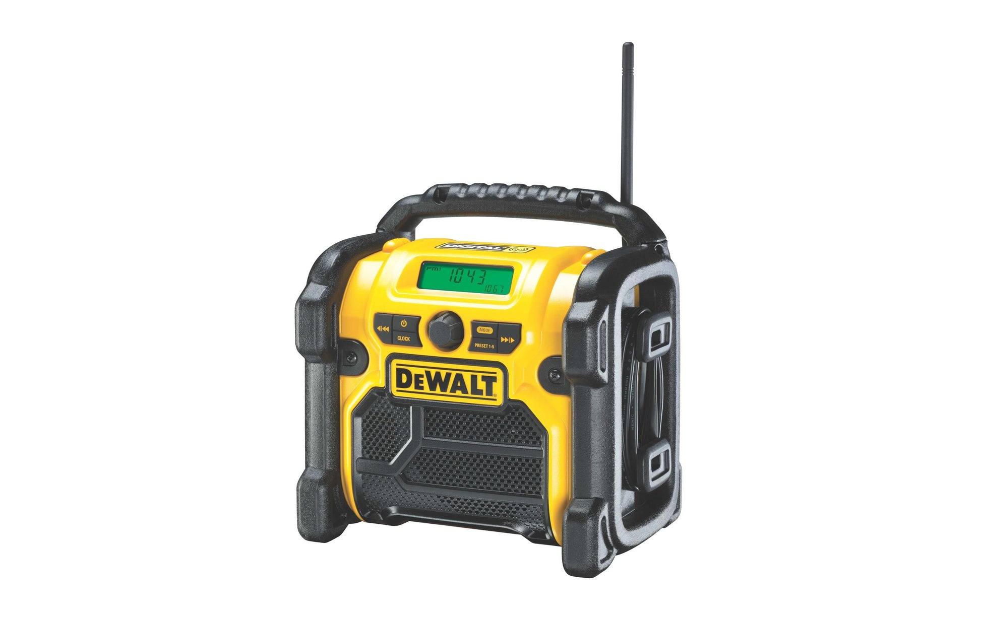 DeWalt DCR020 Solo – Baustellenradio DAB+, IP54, für XR 18 V – Gelb/Schwarz