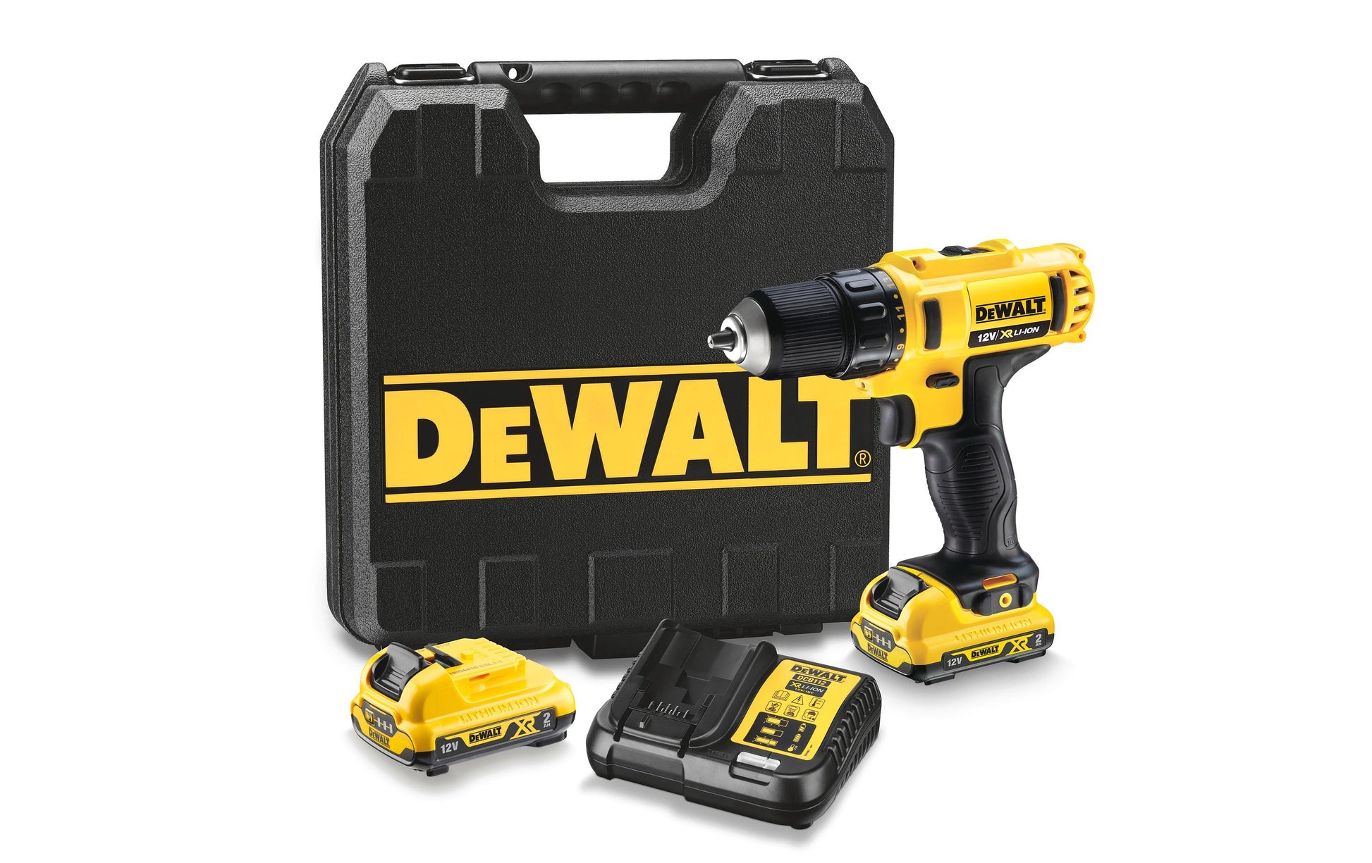 DeWalt Akku-Bohrschrauber DCD710D2 – 10,8 V (XR) – Schnellspannbohrfutter – 24 Nm – mit Akku & Ladegerät