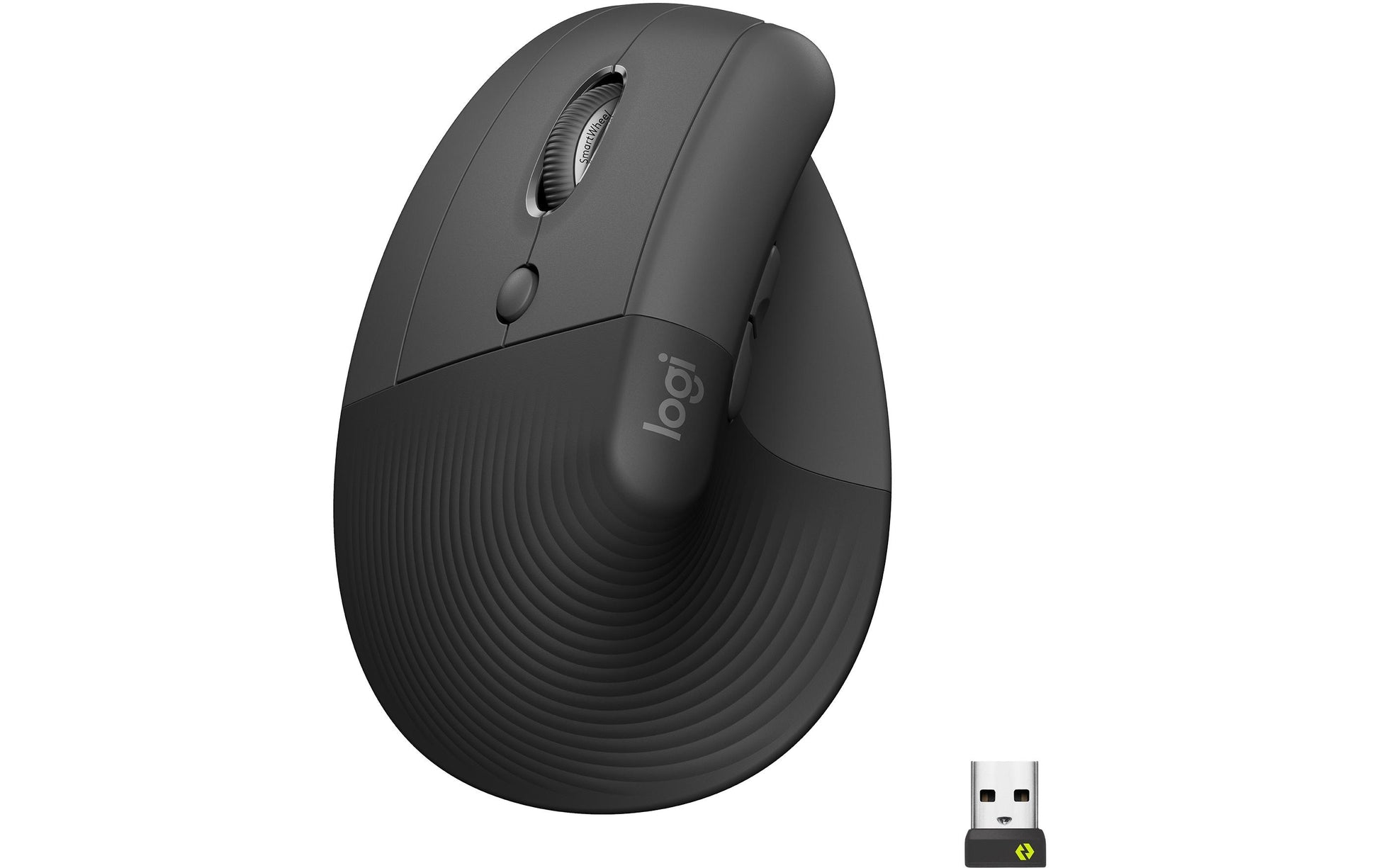 Logitech Lift Left Ergonomische Maus – vertikal, für Linkshänder, graphit/schwarz