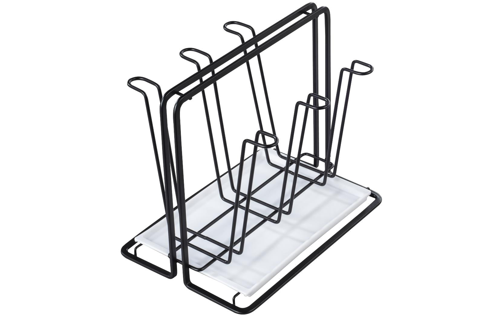 Xavax Abtropfgestell, 14 × 20 × 17 cm, Metall, Schwarz, für 6 Flaschen