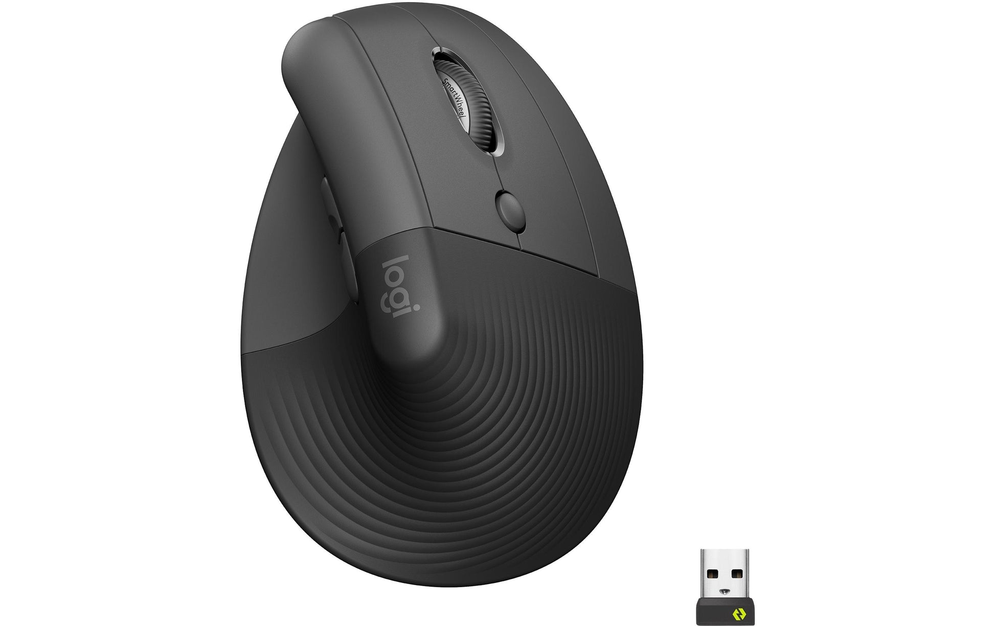 Logitech Lift Right Ergonomische Maus – für Rechtshänder, vertikal, Graphit/Schwarz