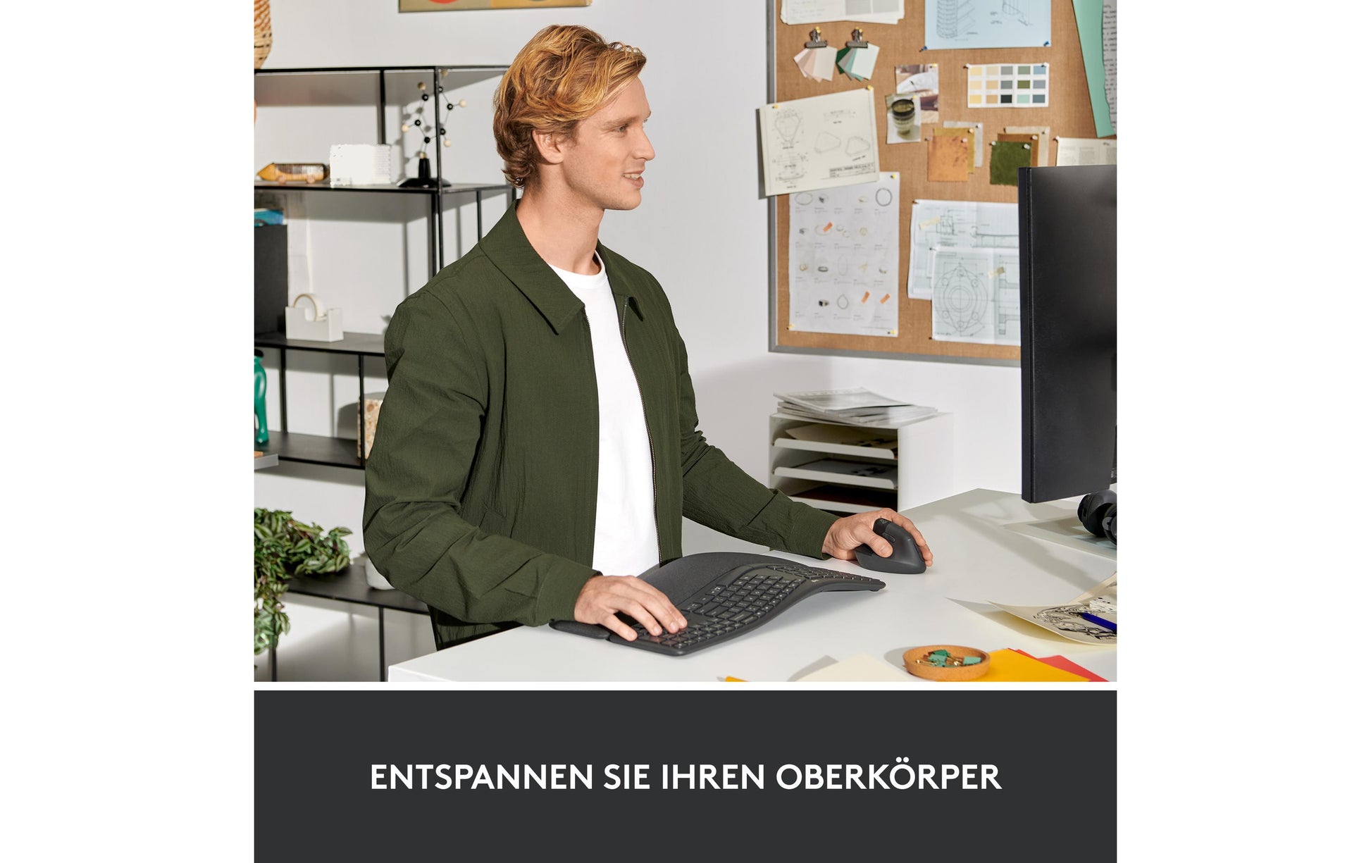 Logitech Lift Left Ergonomische Maus – vertikal, für Linkshänder, graphit/schwarz