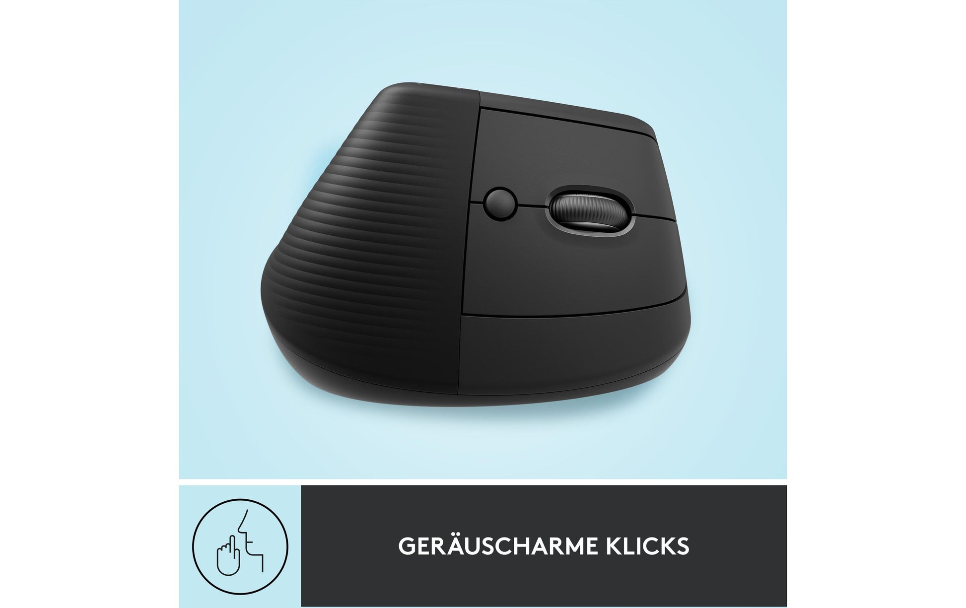 Logitech Lift Right Ergonomische Maus – für Rechtshänder, vertikal, Graphit/Schwarz