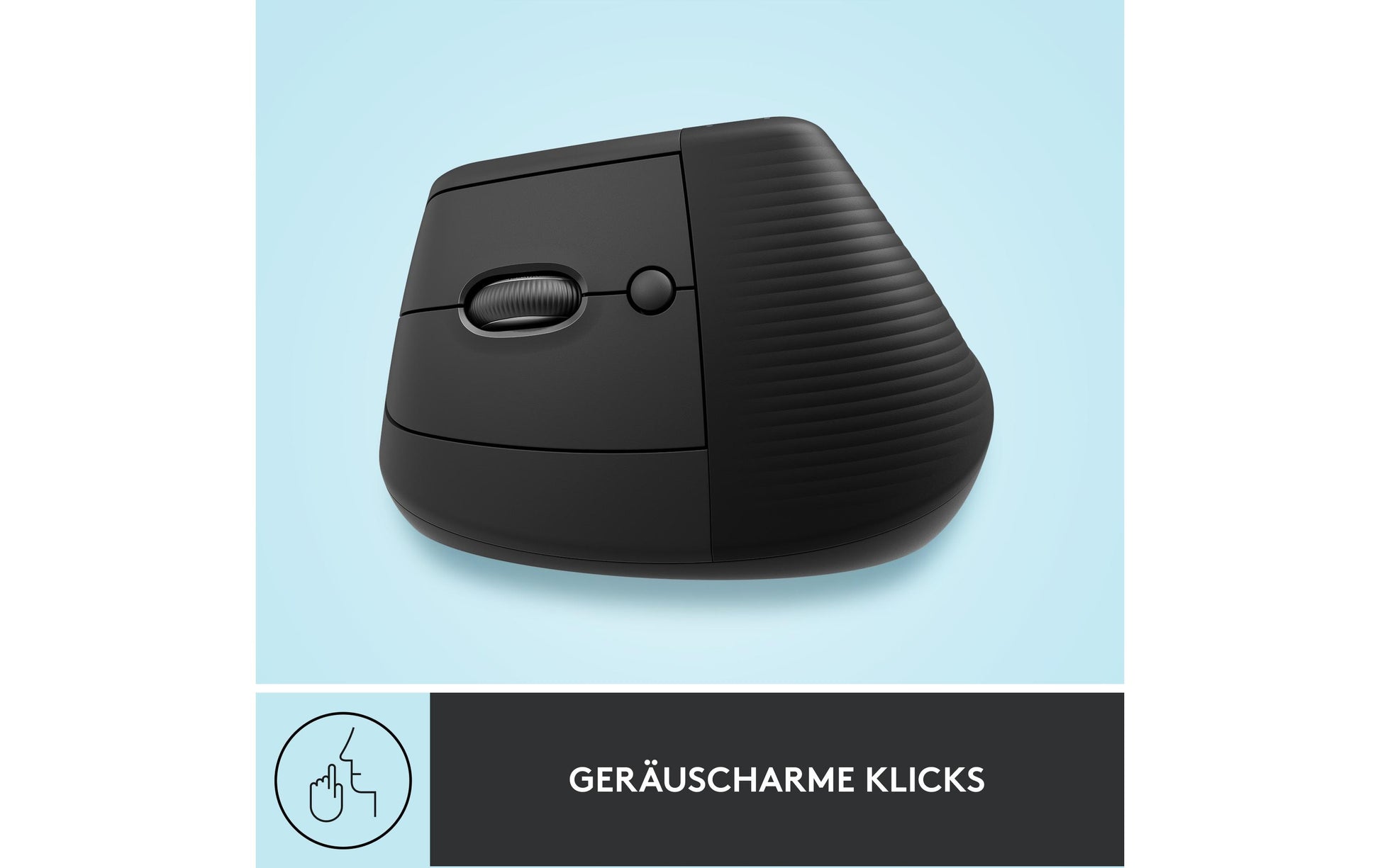 Logitech Lift Left Ergonomische Maus – vertikal, für Linkshänder, graphit/schwarz
