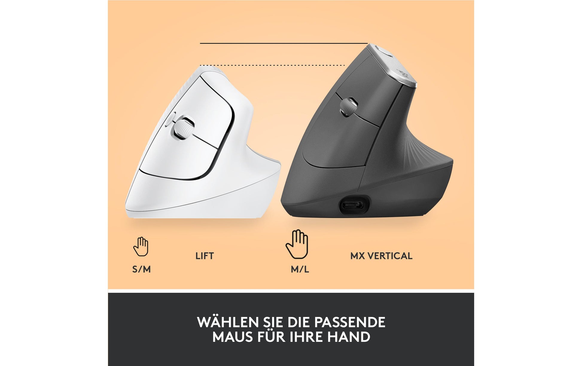 Logitech LIFT Maus – weiss/hellgrau